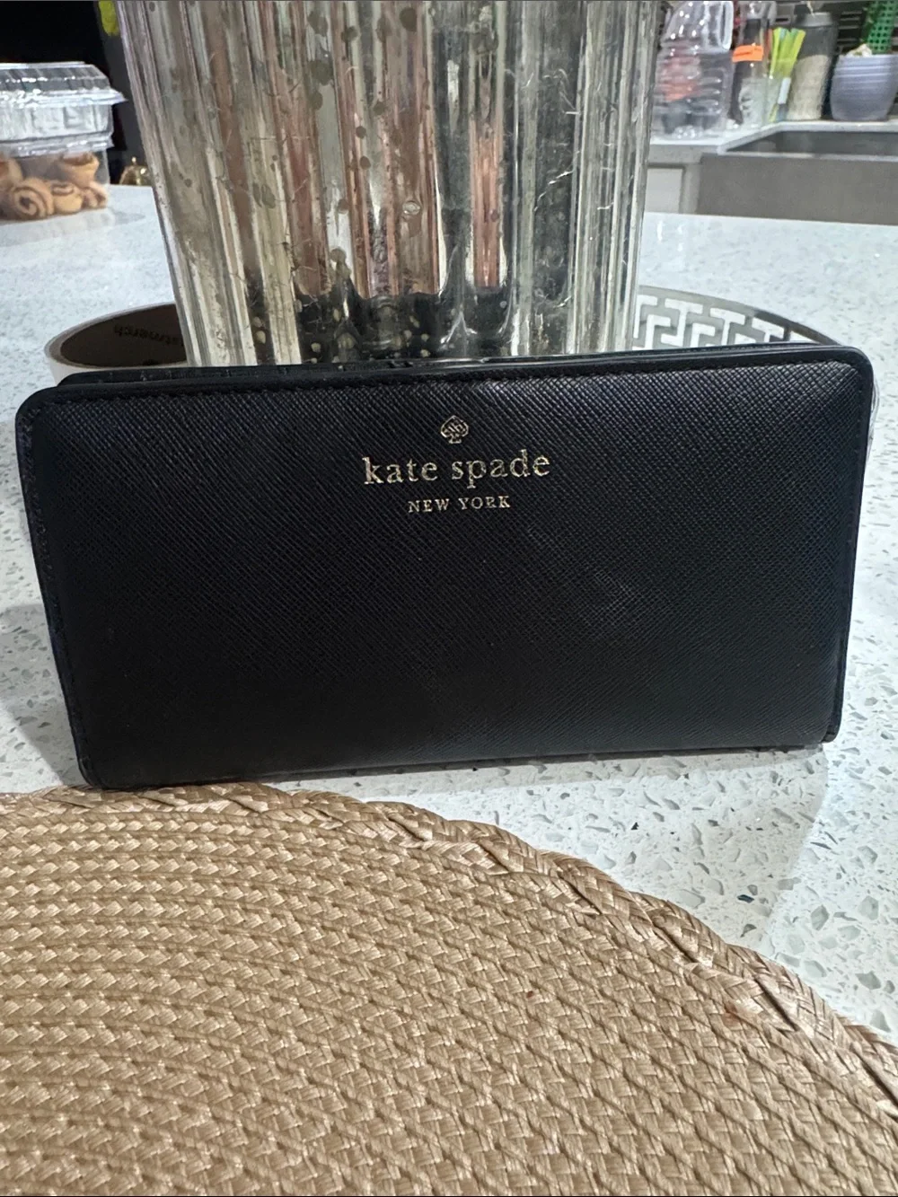 🖤Kate Spade Madison Large Slim Bifold Saffiano Leather Wallet Black